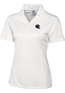 Cutter and Buck Chicago Bears Womens White Drytec Genre Short Sleeve Polo Shirt