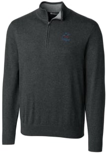 Cutter and Buck Miami Marlins Mens Charcoal Lakemont Long Sleeve 1/4 Zip Pullover