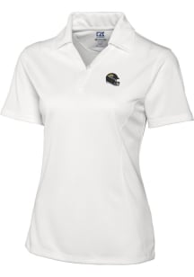 Cutter and Buck Jacksonville Jaguars Womens White Drytec Genre Short Sleeve Polo Shirt