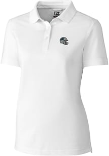 Cutter and Buck Carolina Panthers Womens White Advantage Short Sleeve Polo Shirt