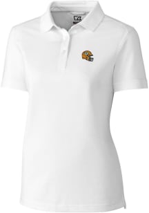 Cutter and Buck Green Bay Packers Womens White Advantage Short Sleeve Polo Shirt