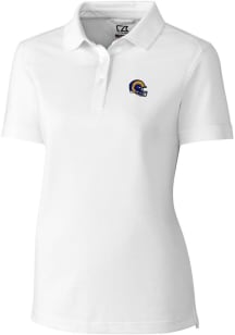 Cutter and Buck Los Angeles Rams Womens White Advantage Short Sleeve Polo Shirt