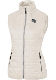 Cutter and Buck Carolina Panthers Womens White Helmet Rainier PrimaLoft Vest