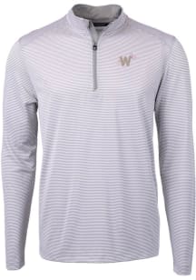 Cutter and Buck Washington Nationals Mens Grey City Connect Virtue Eco Pique Stripe Big and Tall..