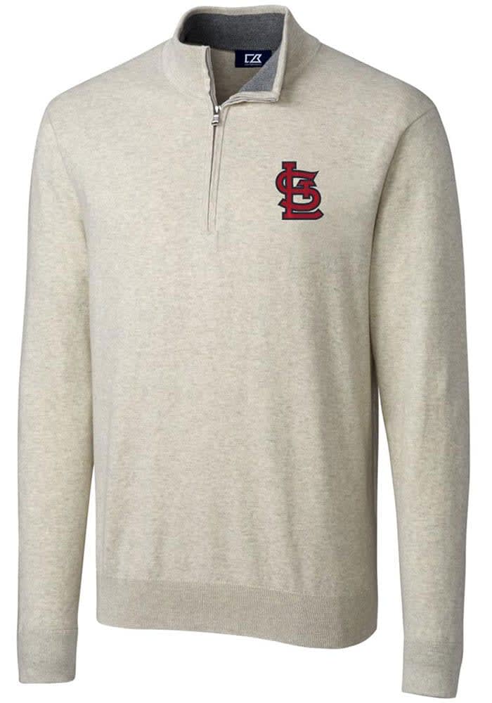 Antigua St Louis Cardinals Mens Grey Chalet Long Sleeve 1/4 Zip