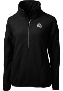 Cutter and Buck Miami Dolphins Womens Black Cascade Sherpa 1/4 Zip Pullover