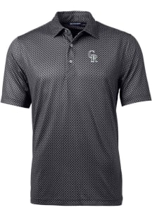 Cutter and Buck Colorado Rockies Big and Tall Black City Connect Pike Big and Tall Golf Shirt