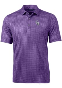 Cutter and Buck Colorado Rockies Big and Tall Purple City Connect Pike Big and Tall Golf Shirt