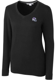 Cutter and Buck Buffalo Bills Womens Black Helmet Lakemont Long Sleeve Sweater
