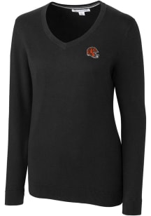 Cutter and Buck Cincinnati Bengals Womens Black Helmet Lakemont Long Sleeve Sweater