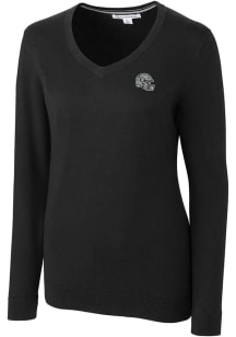 Cutter and Buck Las Vegas Raiders Womens Black Lakemont Long Sleeve Sweater