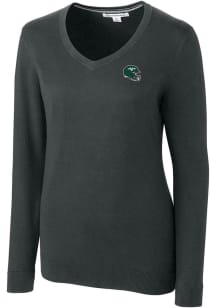 Cutter and Buck New York Jets Womens Charcoal Lakemont Long Sleeve Sweater