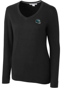 Cutter and Buck Philadelphia Eagles Womens Black Lakemont Long Sleeve Sweater