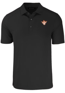 Cutter and Buck Texas Longhorns Black Forge Vault Big and Tall Polo