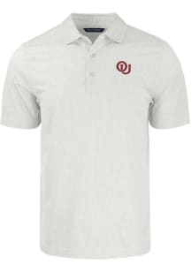 Cutter and Buck Oklahoma Sooners White Pike Symmetry Vault Big and Tall Polo