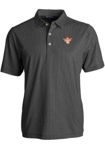 Cutter and Buck Texas Longhorns Black Pike Symmetry Vault Big and Tall Polo