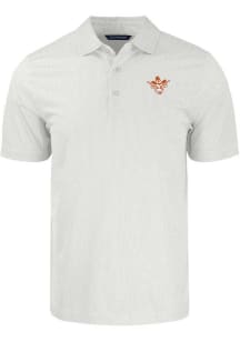 Cutter and Buck Texas Longhorns White Pike Symmetry Vault Big and Tall Polo