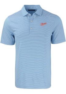 Cutter and Buck Dayton Flyers Light Blue Forge Double Stripe Vault Big and Tall Polo