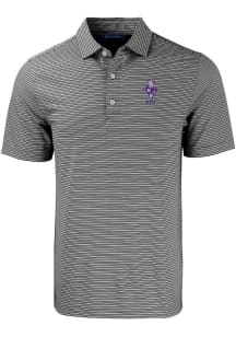 Cutter and Buck K-State Wildcats Black Forge Double Stripe Vault Big and Tall Polo