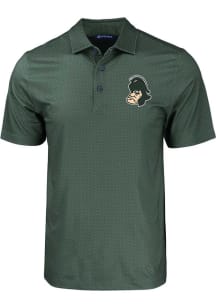 Cutter and Buck Michigan State Spartans Mens Green Pike Eco Geo Print Short Sleeve Polo