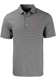 Cutter and Buck Oklahoma Sooners Black Forge Double Stripe Vault Big and Tall Polo