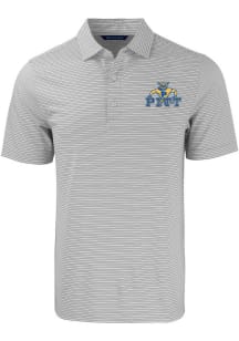 Cutter and Buck Pitt Panthers Grey Forge Double Stripe Vault Big and Tall Polo
