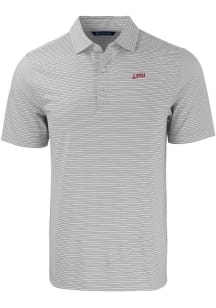 Cutter and Buck SMU Mustangs Grey Forge Double Stripe Vault Big and Tall Polo