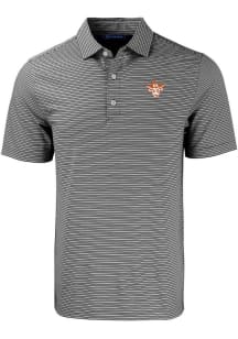 Cutter and Buck Texas Longhorns Black Forge Double Stripe Vault Big and Tall Polo