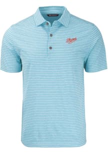 Cutter and Buck Dayton Flyers Light Blue Forge Heather Stripe Vault Big and Tall Polo