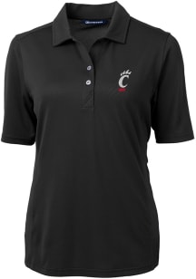 Cutter and Buck Cincinnati Bearcats Womens Black Virtue Pique Short Sleeve Polo Shirt