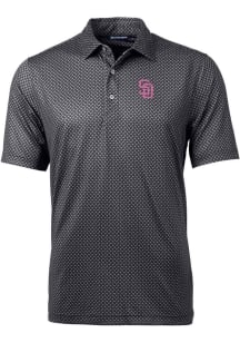Cutter and Buck San Diego Padres Black City Connect Pike Banner Big and Tall Polo
