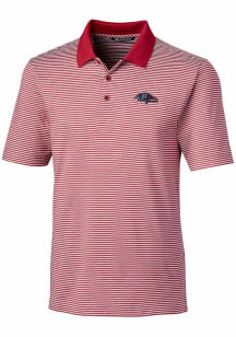 Cutter and Buck Baltimore Ravens Red Americana Forge Tonal Stripe Big and Tall Polo