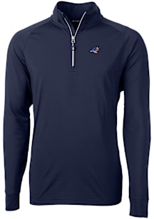 Cutter and Buck Carolina Panthers Mens Navy Blue Americana Adapt Eco Big and Tall Qtr Zip