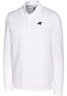 Cutter and Buck Carolina Panthers White Americana Advantage Pique Long Sleeve Big and Tall Polo