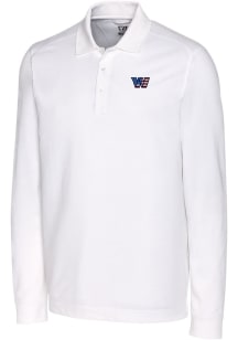 Cutter and Buck Washington Commanders White Americana Advantage Pique Long Sleeve Big and Tall P..