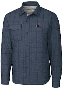 Cutter and Buck Denver Broncos Mens Grey Americana Rainier PrimaLoft Quilted Big and Tall Lined Ja..