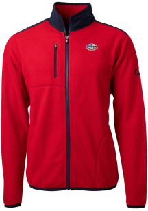 Cutter and Buck New York Jets Mens Red Cascade Sherpa Big and Tall Light Weight Jacket