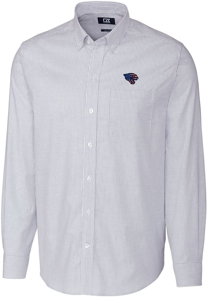 Jacksonville Jaguars Cutter & Buck Big & Tall Stretch Oxford Long Sleeve  Button-Down Shirt - Light Blue