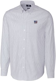 Cutter and Buck New York Giants Mens Light Blue Americana Stretch Oxford Stripe Big and Tall Dre..