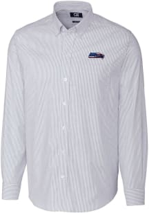Cutter and Buck Seattle Seahawks Mens Light Blue Americana Stretch Oxford Stripe Big and Tall Dr..