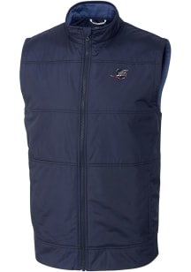 Cutter and Buck Miami Dolphins Mens Navy Blue Stealth Sleeveless Jacket