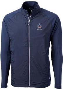 Cutter and Buck New Orleans Saints Mens Navy Blue Adapt Eco Light Weight Jacket