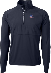 Cutter and Buck Cleveland Browns Mens Navy Blue Adapt Eco Long Sleeve 1/4 Zip Pullover