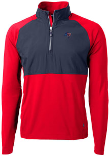Cutter and Buck Tampa Bay Buccaneers Mens Red Adapt Eco Long Sleeve 1/4 Zip Pullover