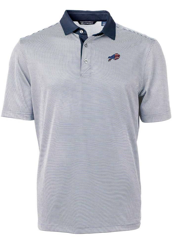 Buffalo Bills Cutter & Buck Virtue Eco Pique Stripe Recycled Mens Polo -  Cutter & Buck