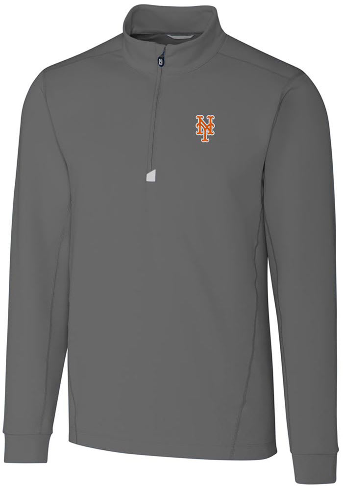 Cutter and Buck New York Mets Mens Grey Traverse Stretch Pullover Jackets