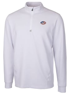 Cutter and Buck New York Jets Mens White Americana Traverse Long Sleeve 1/4 Zip Pullover