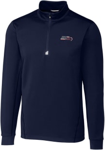 Cutter and Buck Seattle Seahawks Mens Navy Blue Americana Traverse Long Sleeve 1/4 Zip Pullover
