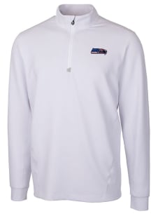 Cutter and Buck Seattle Seahawks Mens White Americana Traverse Long Sleeve 1/4 Zip Pullover