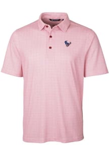 Cutter and Buck Houston Texans Mens Red Americana Pike Double Dot Short Sleeve Polo